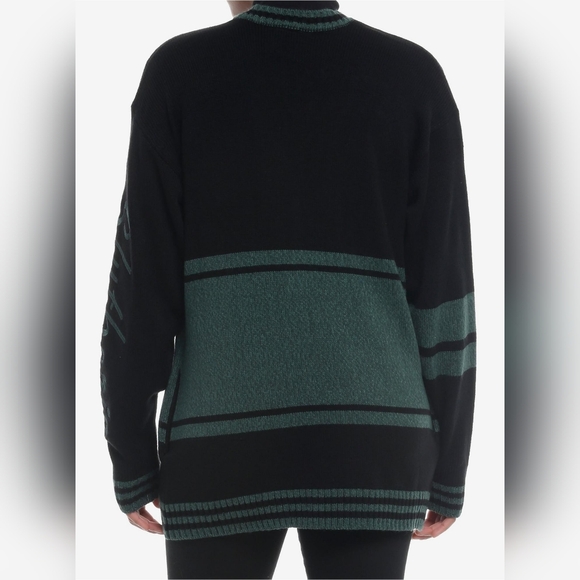 Sz 1 NWT Harry Potter HU HP Slytherin Alum Girls Varsity Black Green Cardigan - Picture 3 of 12